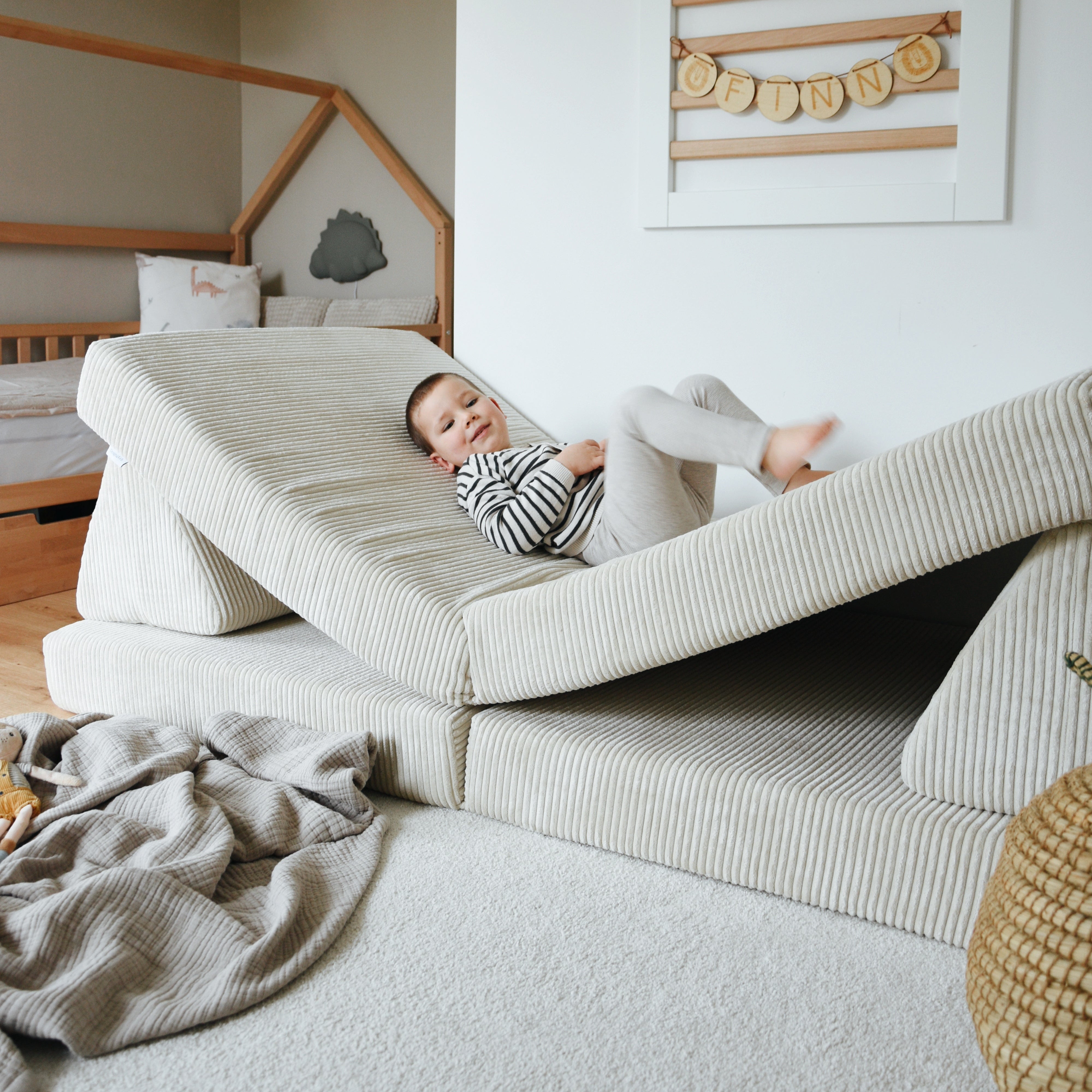 Design4Kids XXL Spielsofa Cord Grande Classic - vanilla beige