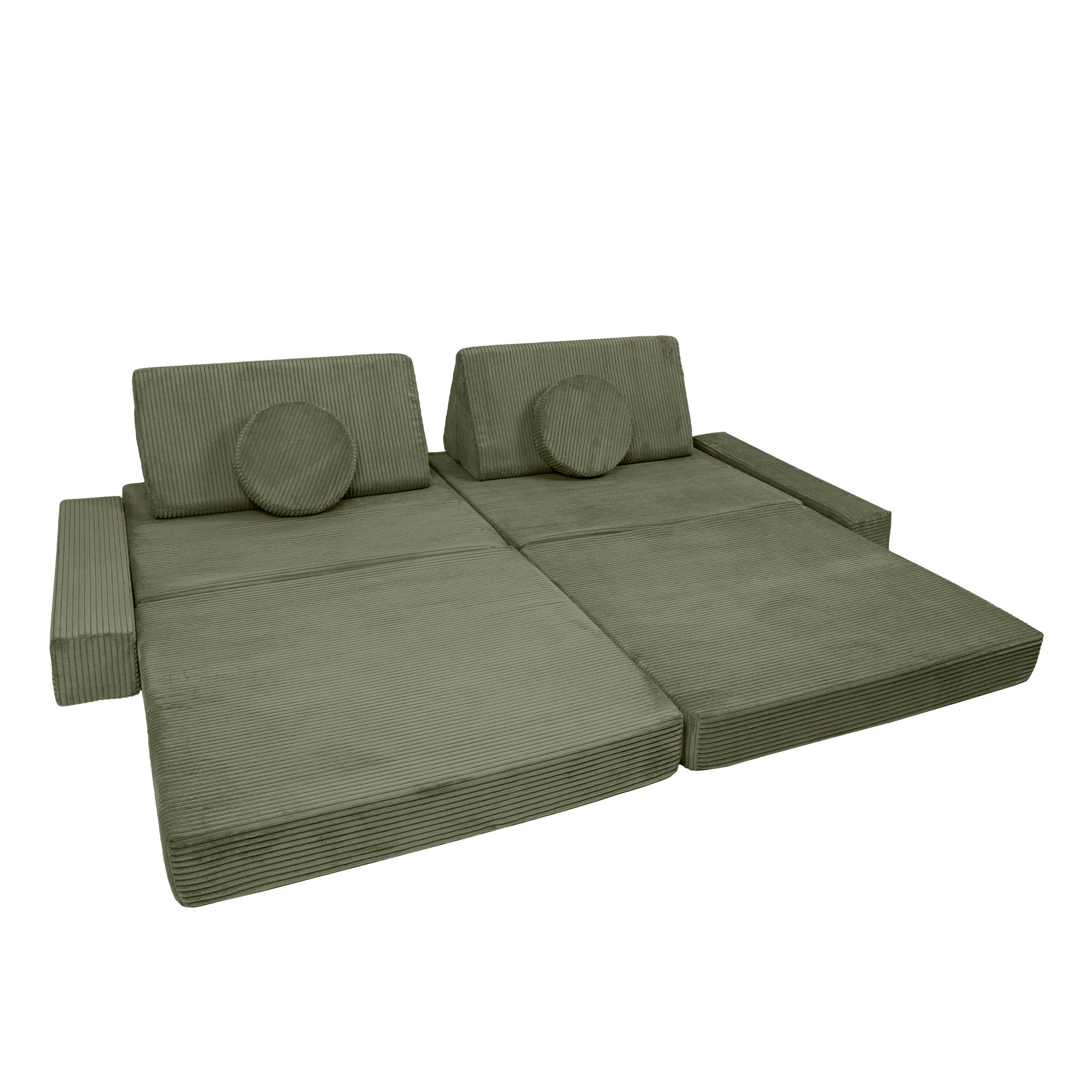 Design4Kids XXL Spielsofa Cord Grande - pine olive
