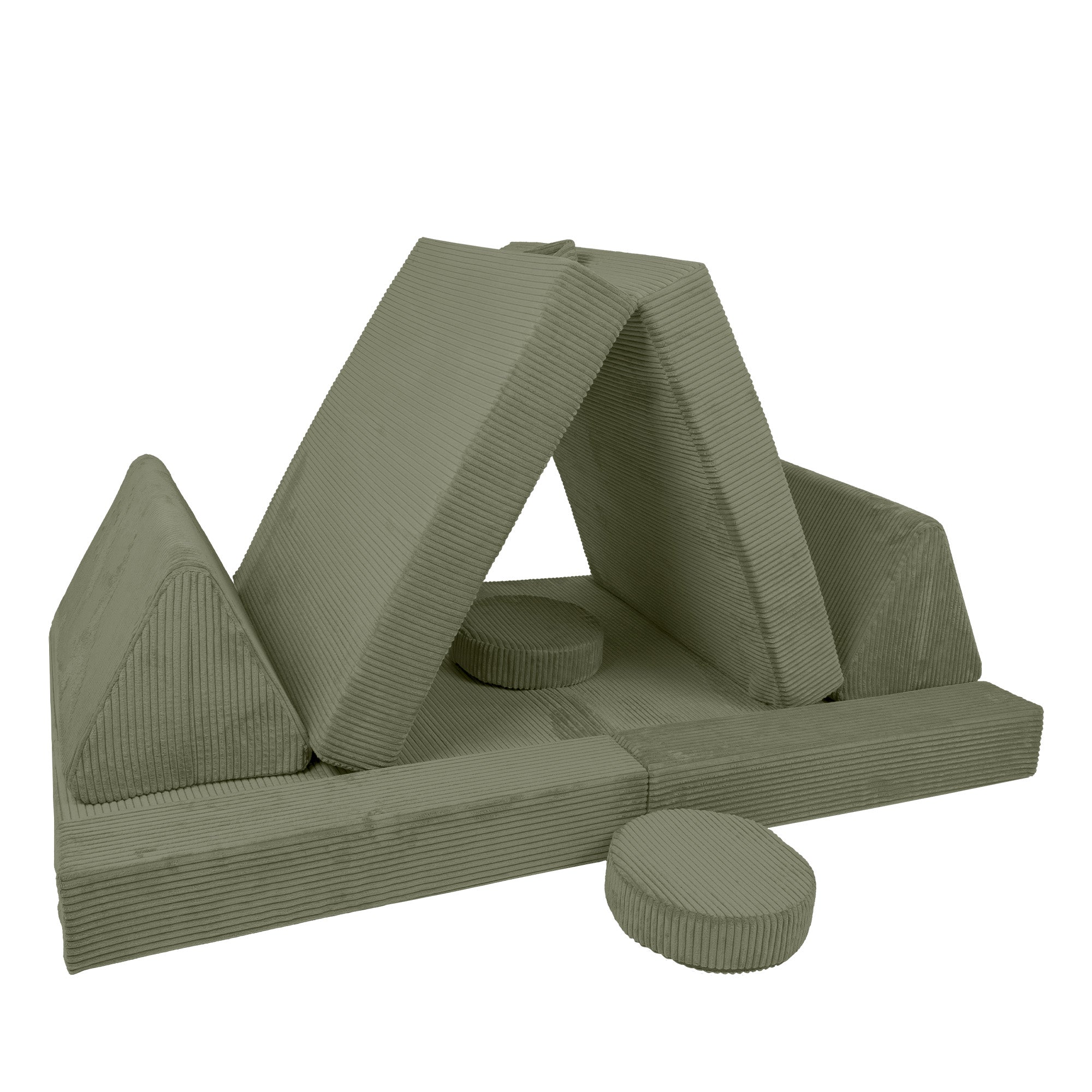 Design4Kids XXL Spielsofa Cord Grande - pine olive