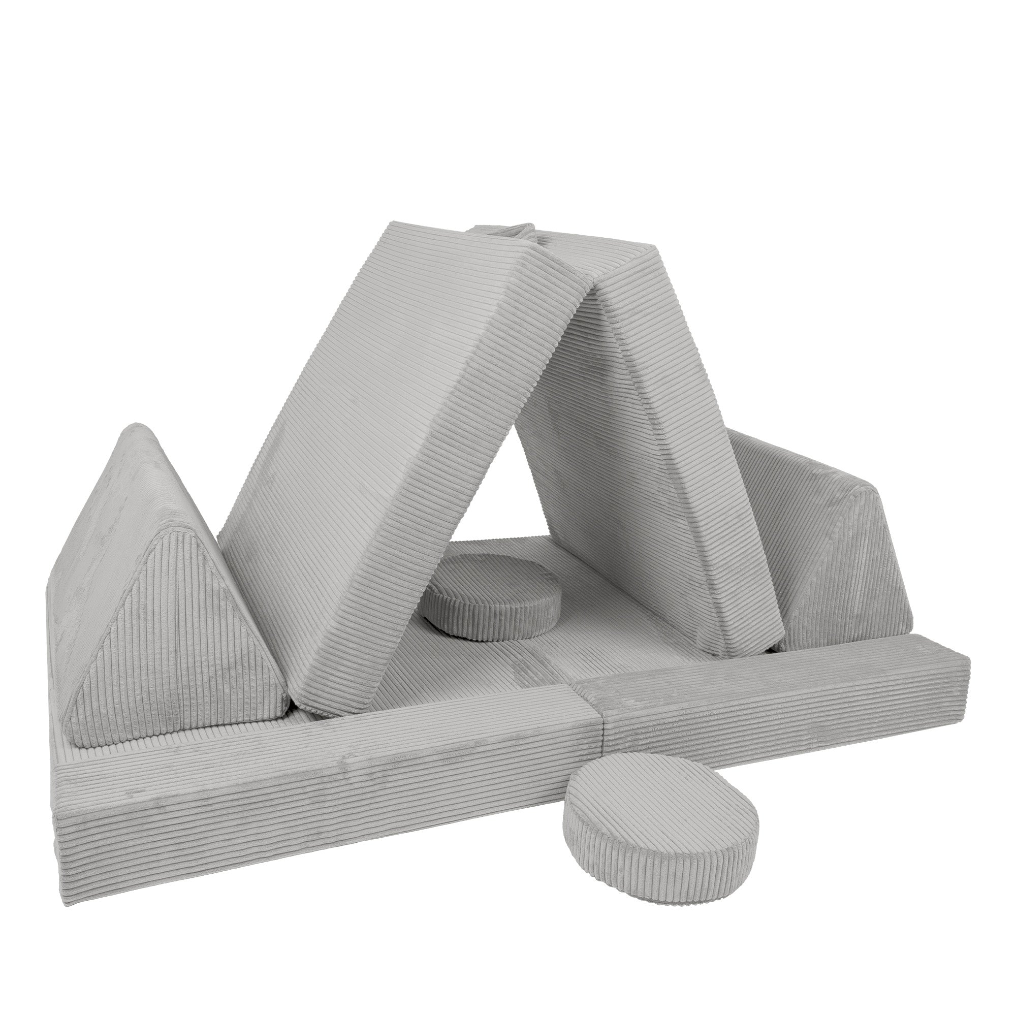Design4Kids XXL Spielsofa Cord Grande - cloudy grey