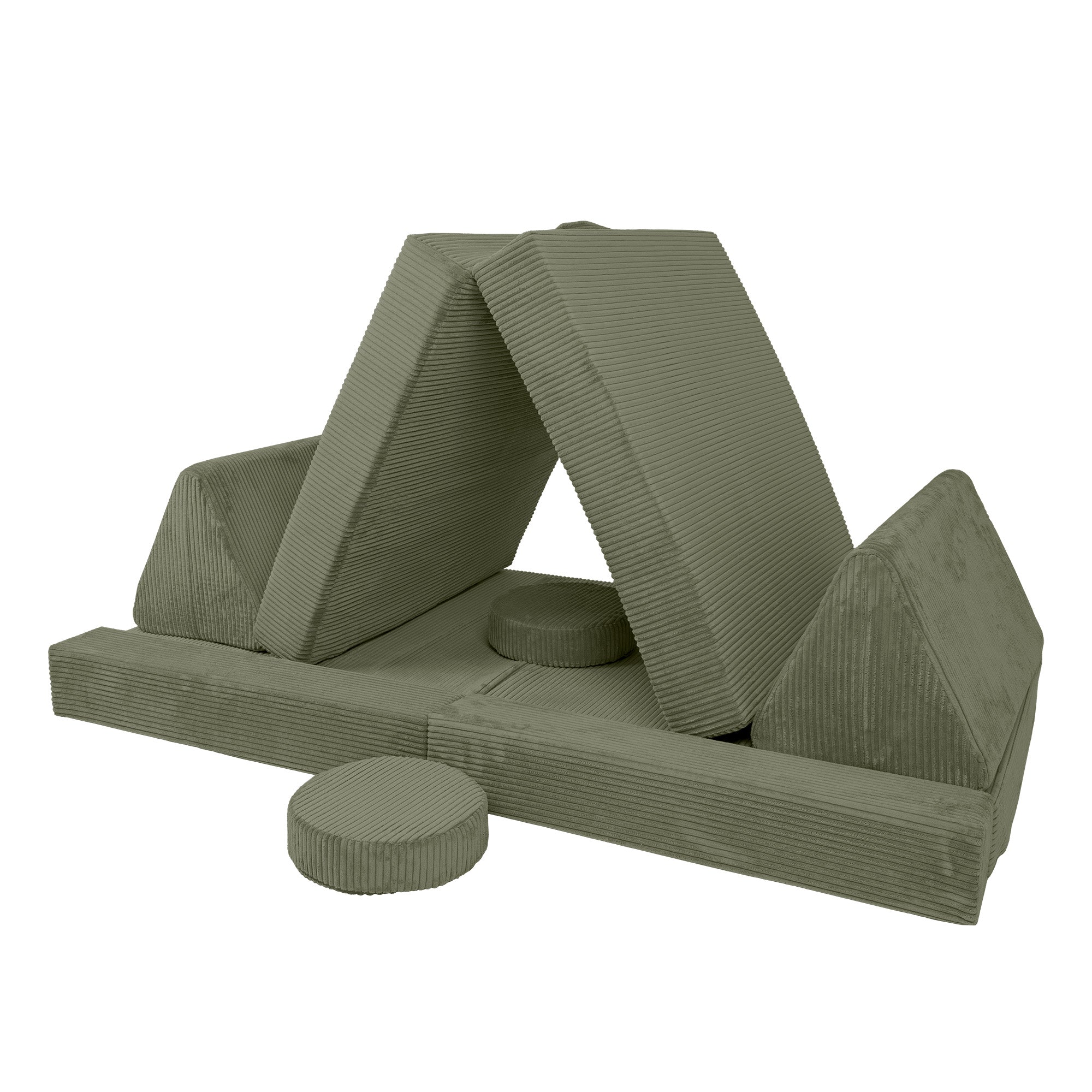 Design4Kids XXL Spielsofa Cord Grande - pine olive
