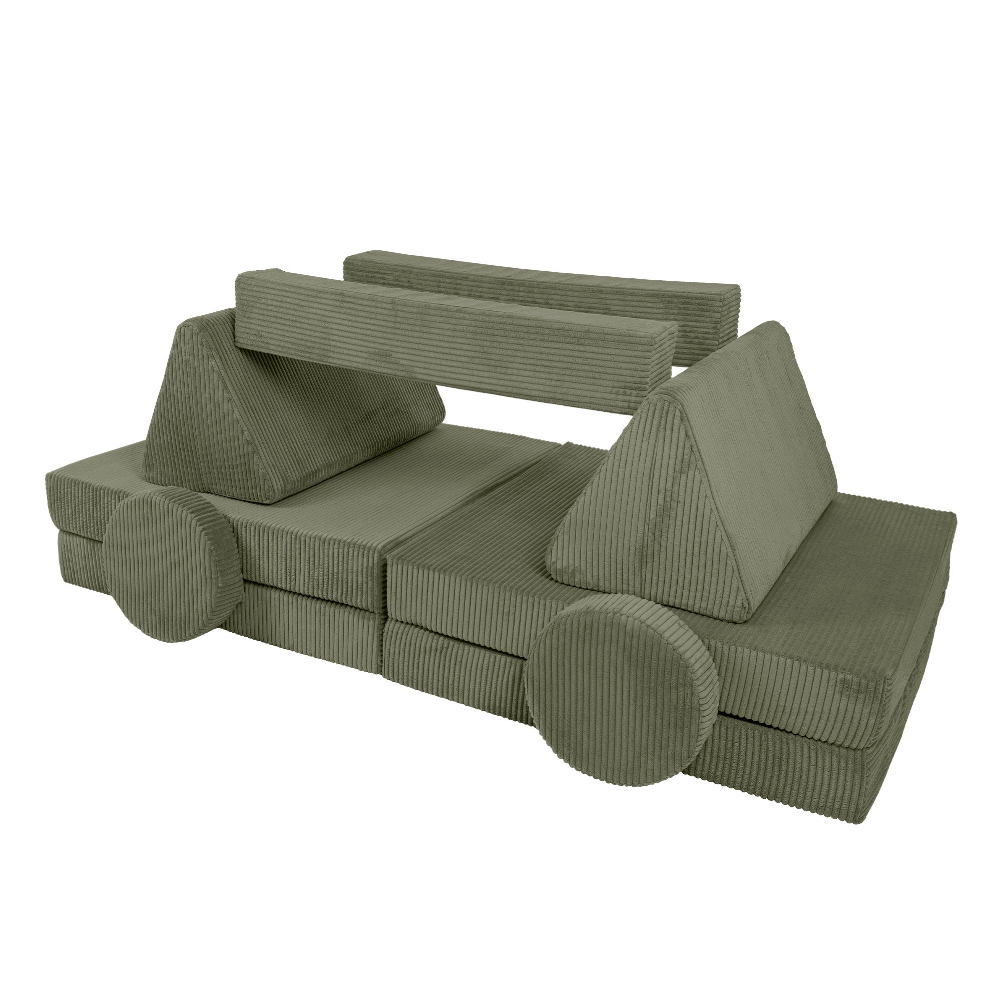 Design4Kids XXL Spielsofa Cord Grande - pine olive
