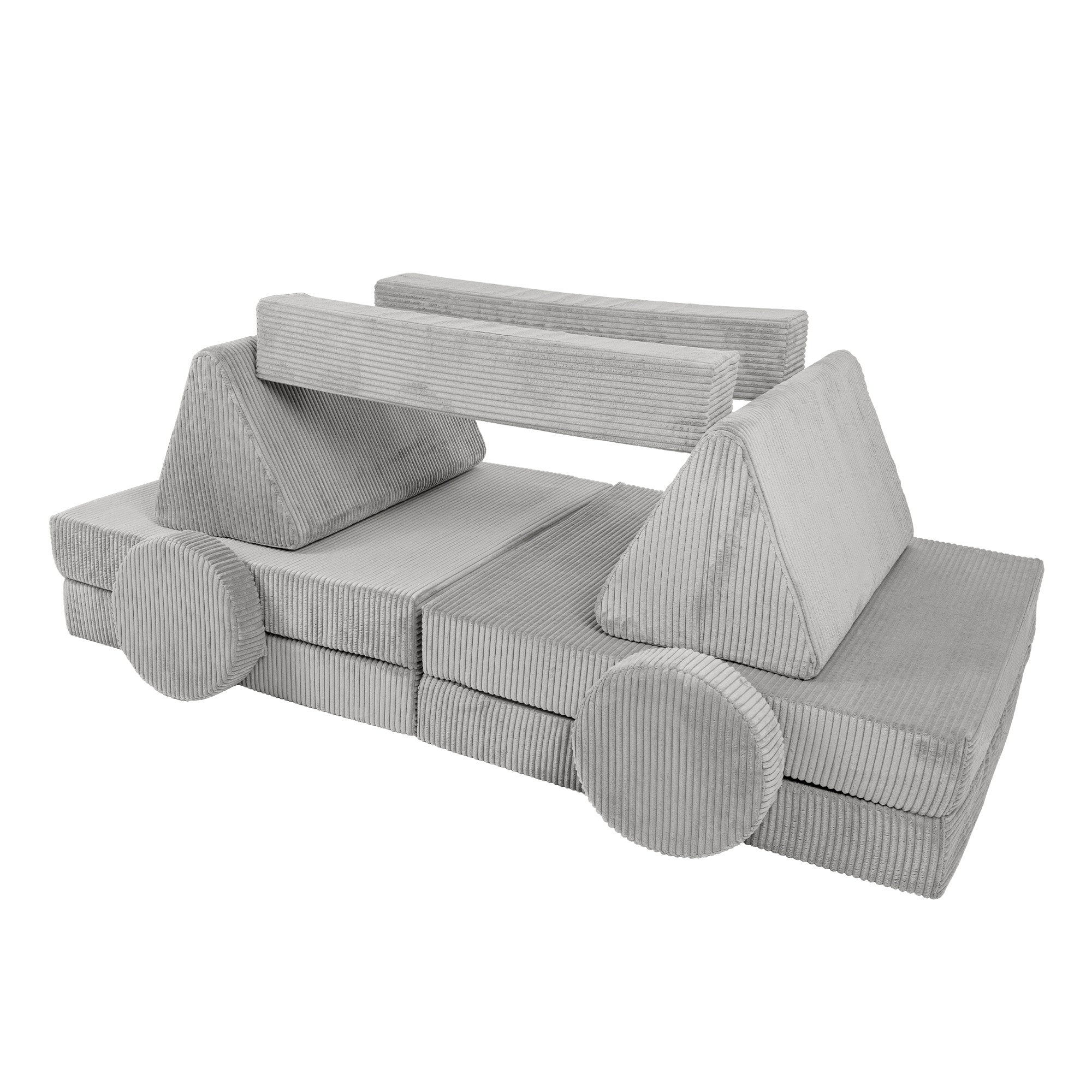 Design4Kids XXL Spielsofa Cord Grande - cloudy grey