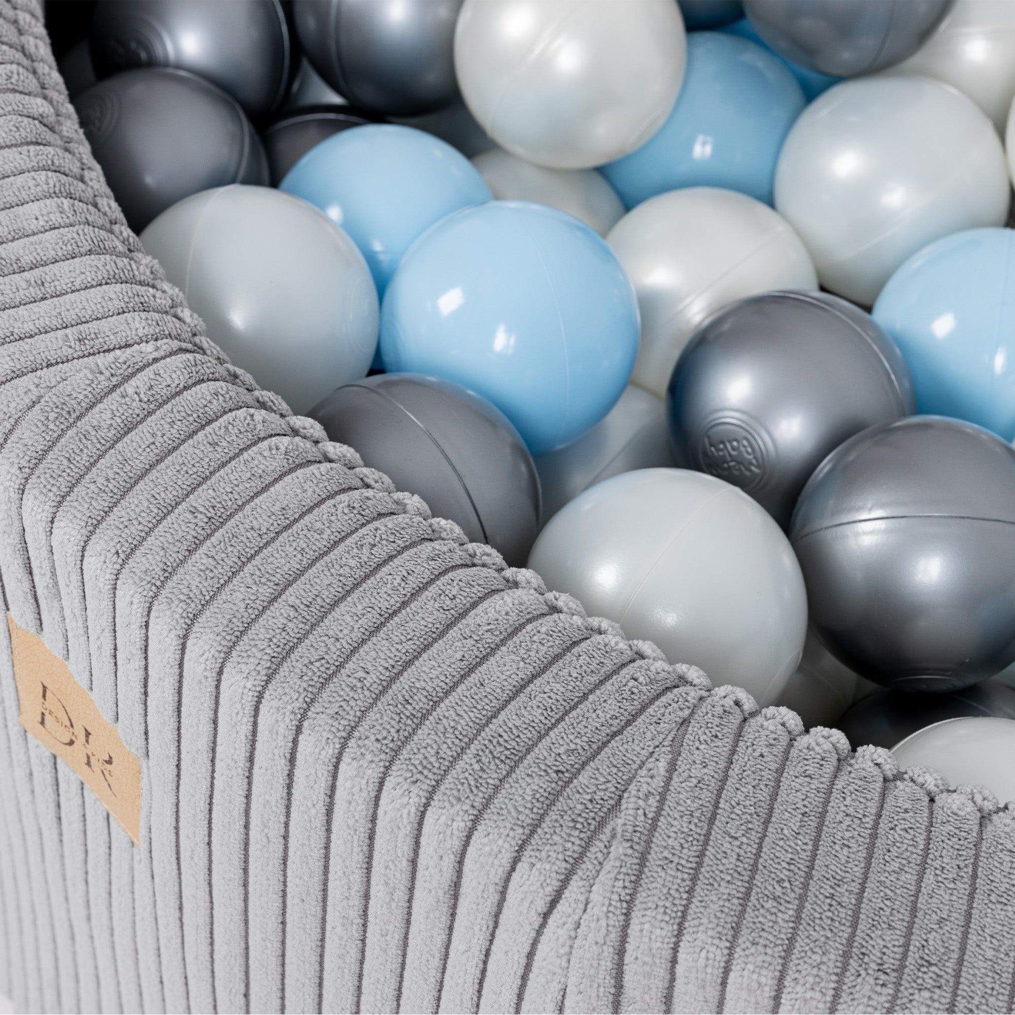 Design4Kids Schaumspielset Jewel Cord mit Bällebad und 200 Bälle - marble gray