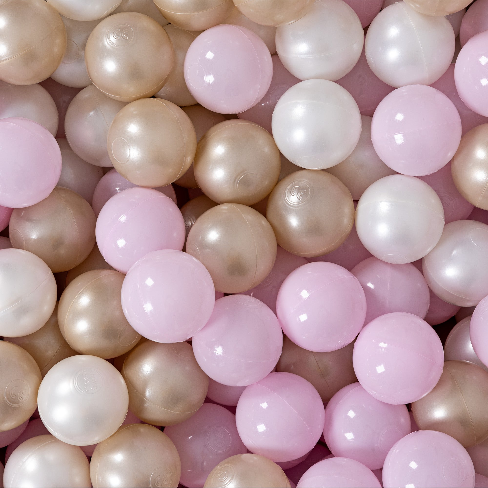Design4Kids Bällebad Jewel 90x30cm Cord blushed rose mit 200 Bällen - pearl, hellpinkpearl, gold