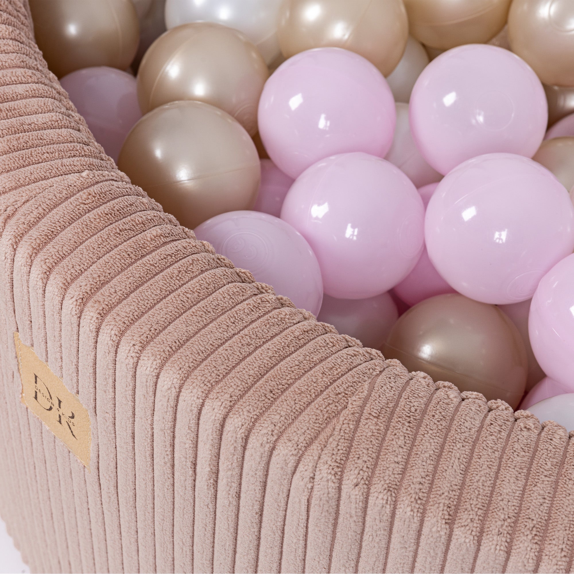 Design4Kids Bällebad Jewel 90x30cm Cord blushed rose mit 200 Bällen - pearl, hellpinkpearl, gold
