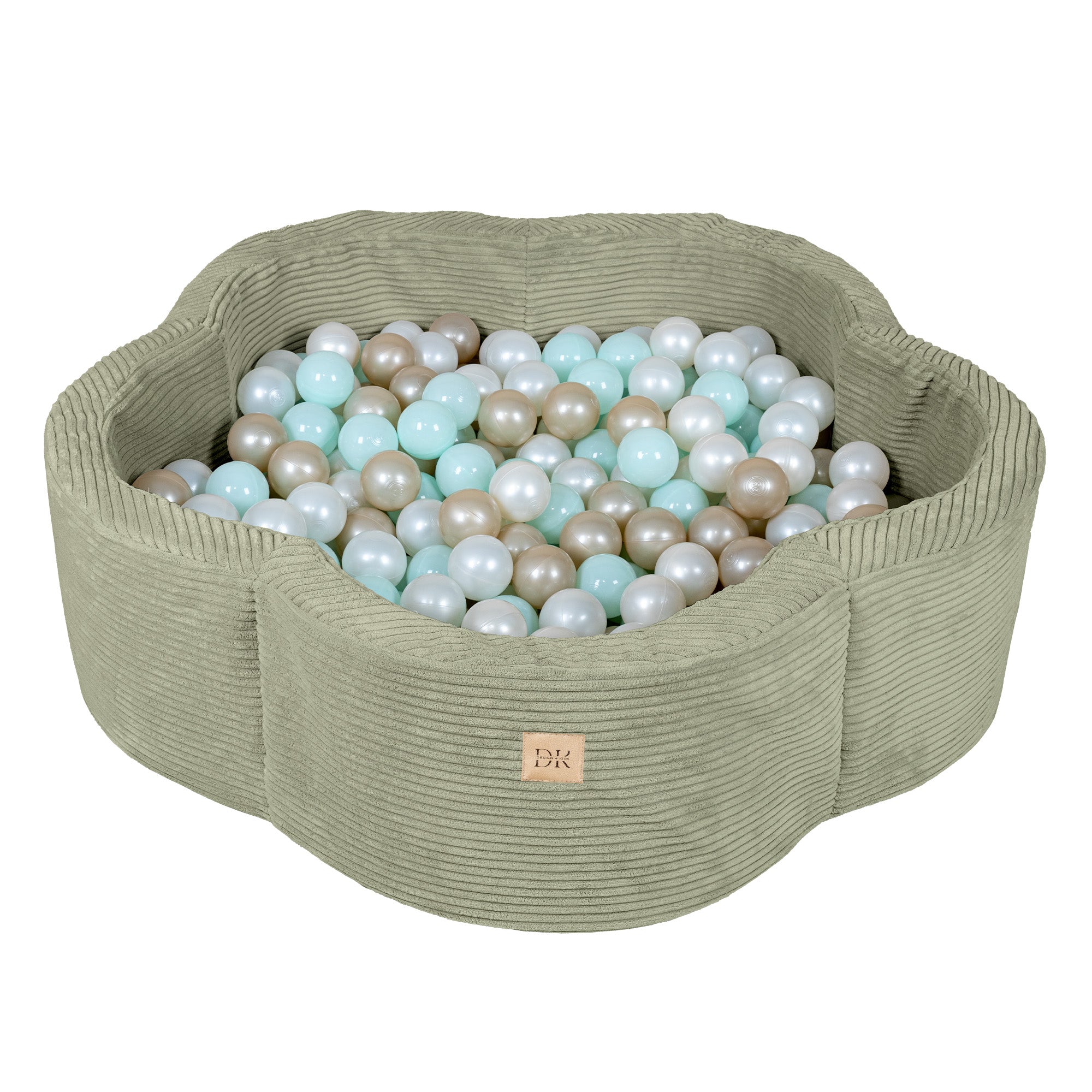 Design4Kids Bällebad Blume Cord - olive