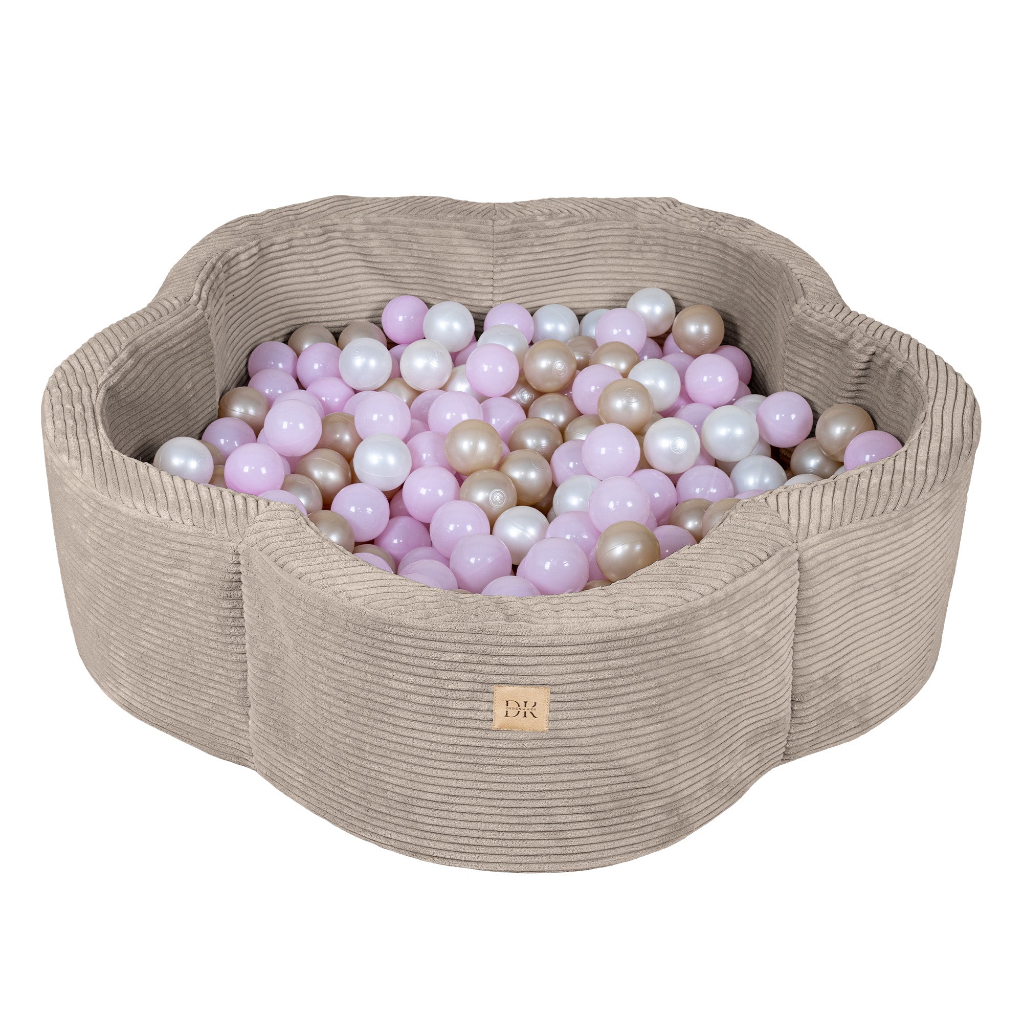 Design4Kids Bällebad Blume Cord - taupe