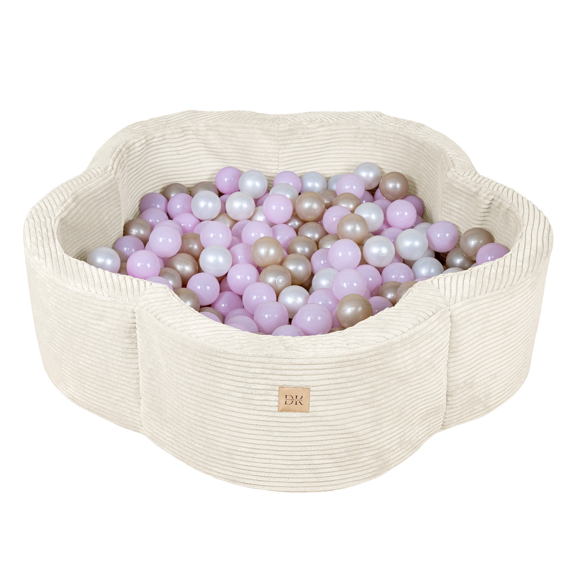 Design4Kids Bällebad Blume Cord - creme beige