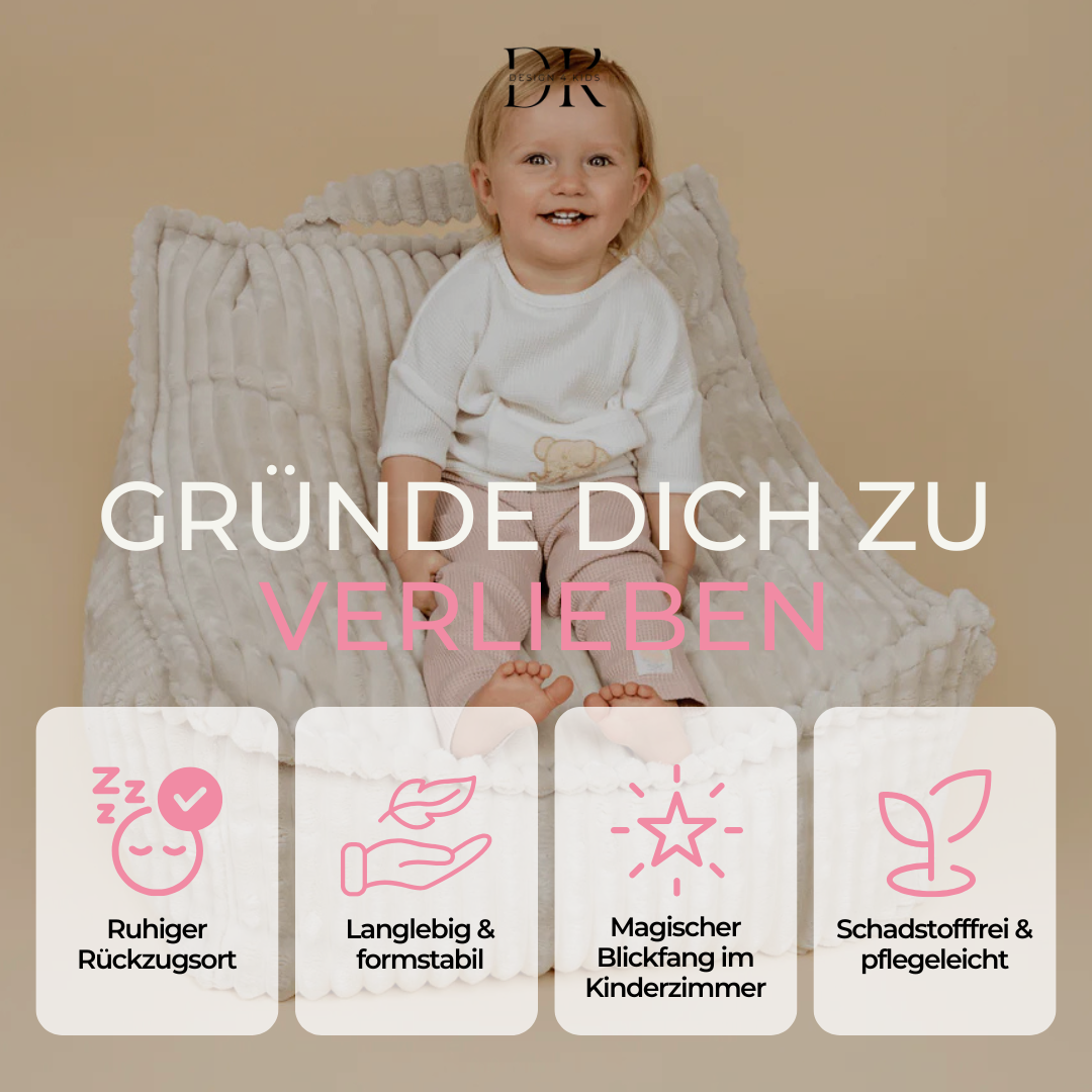 Design4Kids Kinder-Sitzsack Jewel Plüsch-Cord