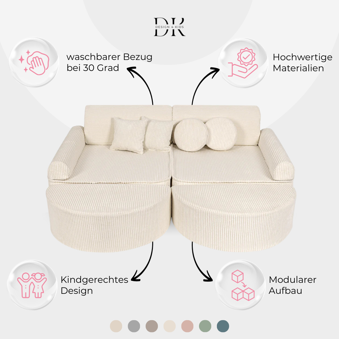 Design4Kids Spielsofa Jewel Max Cord