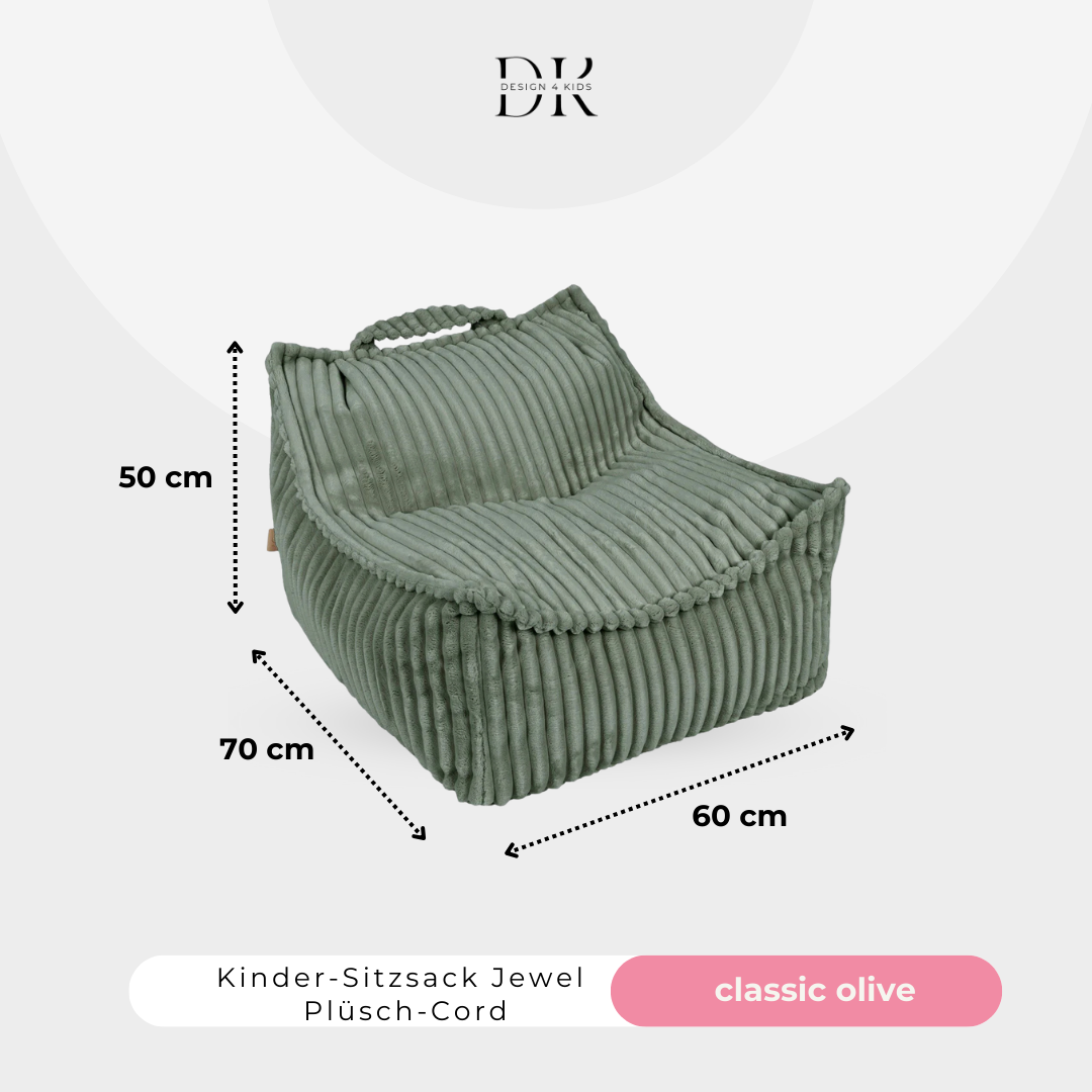 Design4Kids Kinder-Sitzsack Jewel Plüsch-Cord