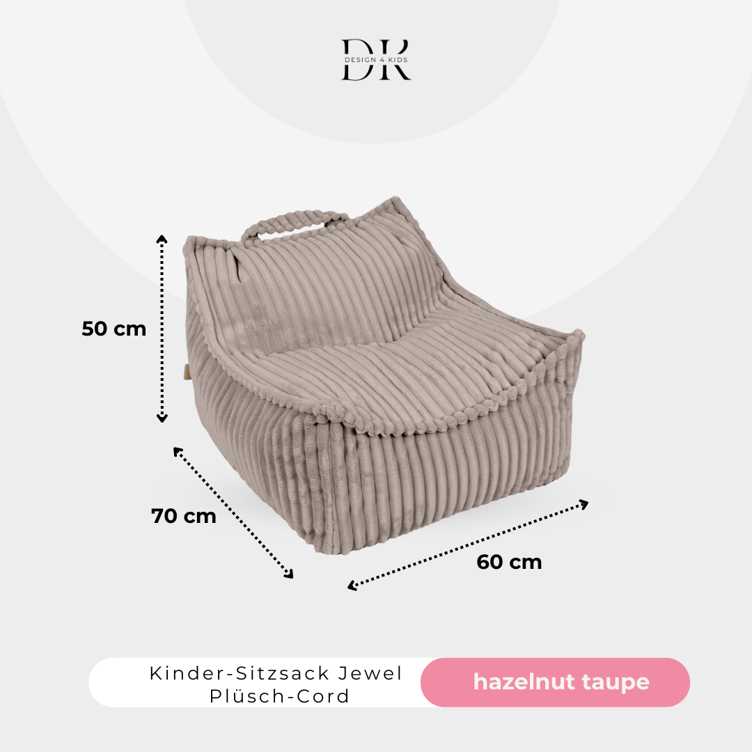 Design4Kids Kinder-Sitzsack Jewel Plüsch-Cord