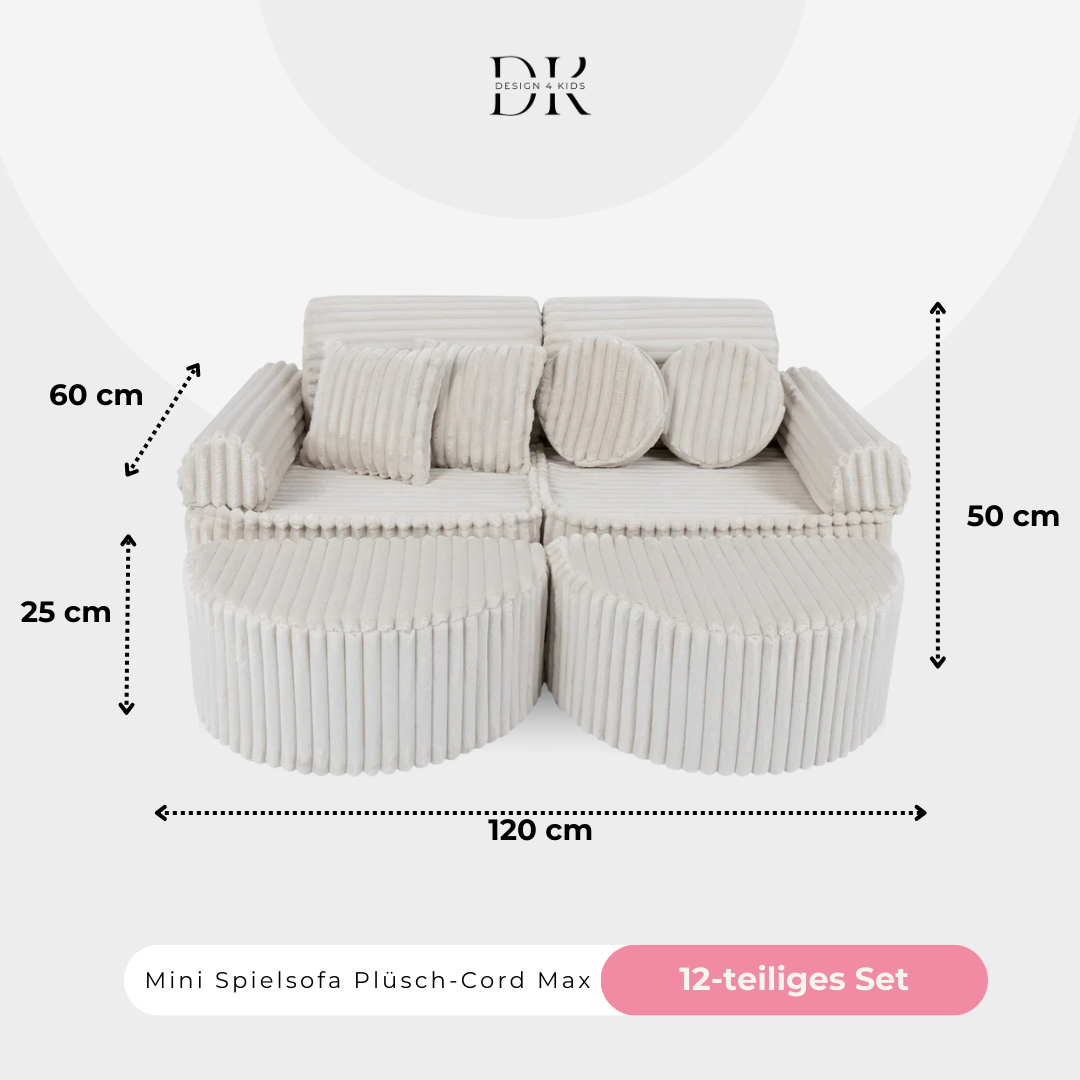 Design4Kids Mini Spielsofa Jewel Plüsch-Cord Max