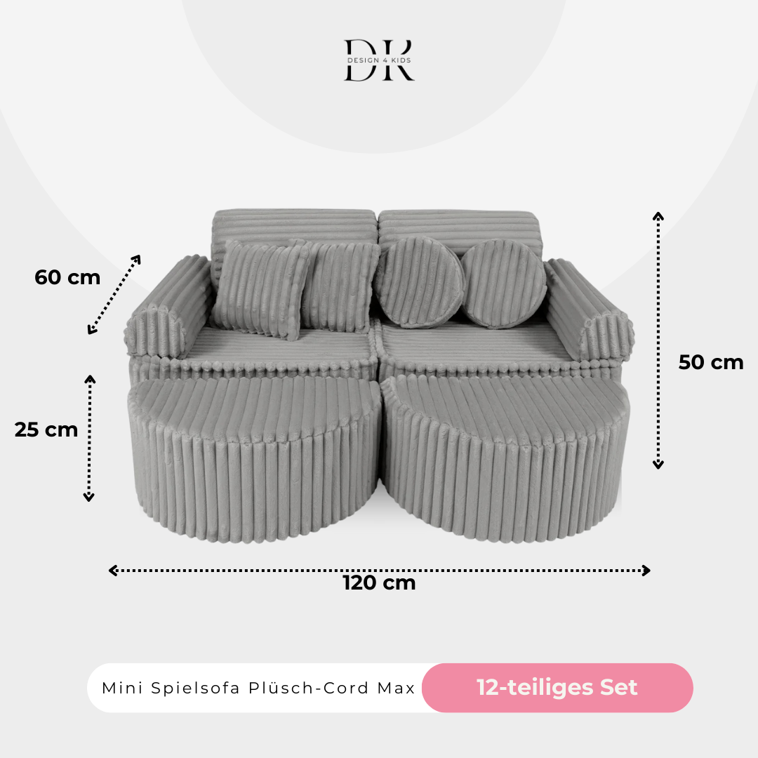 Design4Kids Mini Spielsofa Jewel Plüsch-Cord Max