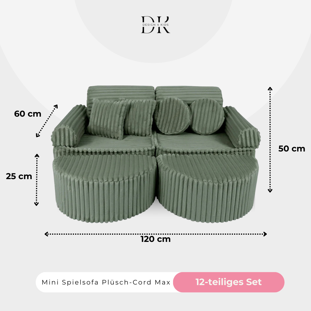 Design4Kids Mini Spielsofa Jewel Plüsch-Cord Max