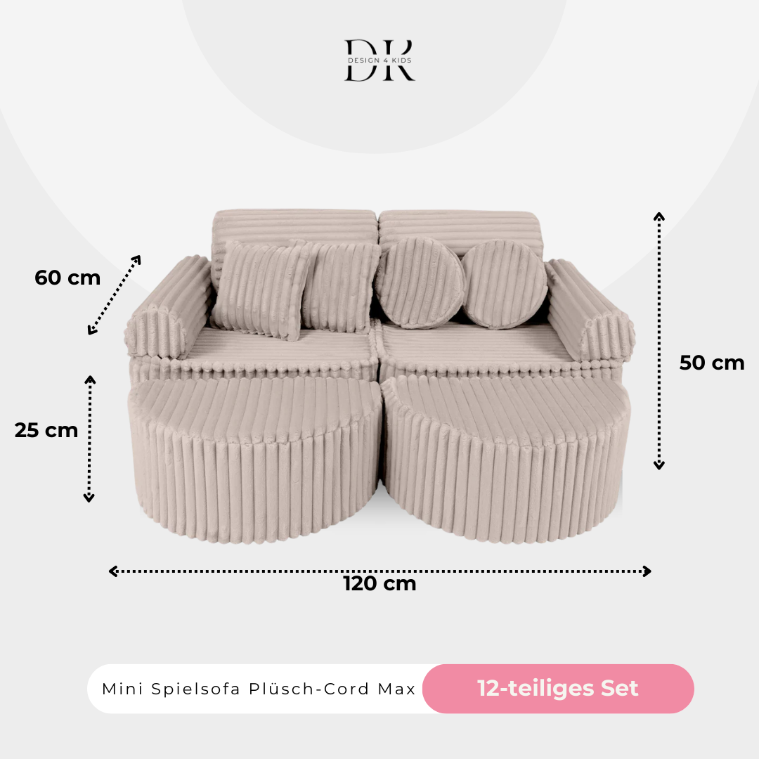 Design4Kids Mini Spielsofa Jewel Plüsch-Cord Max