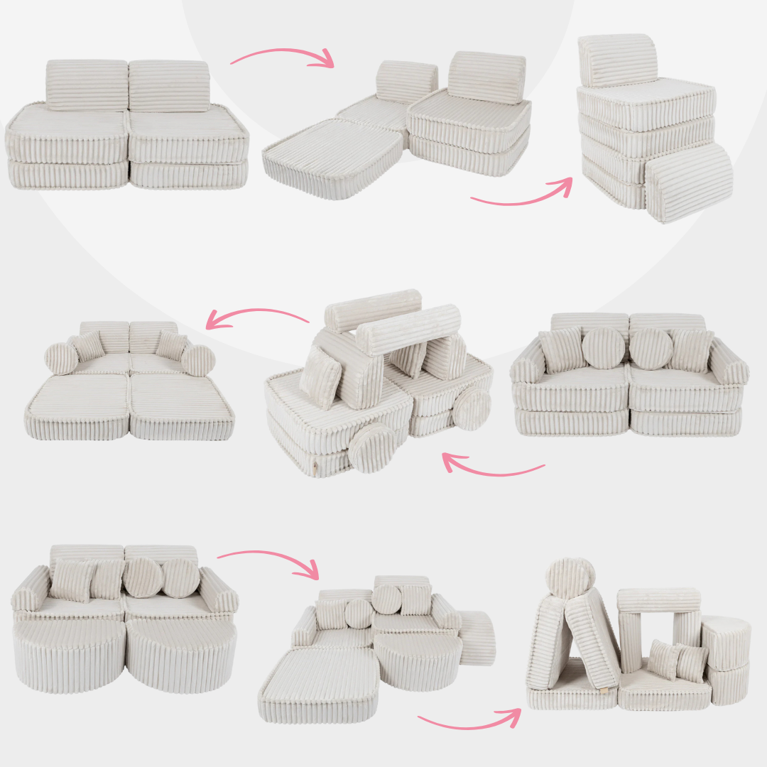 Design4Kids Mini Spielsofa Jewel Plüsch-Cord Plus