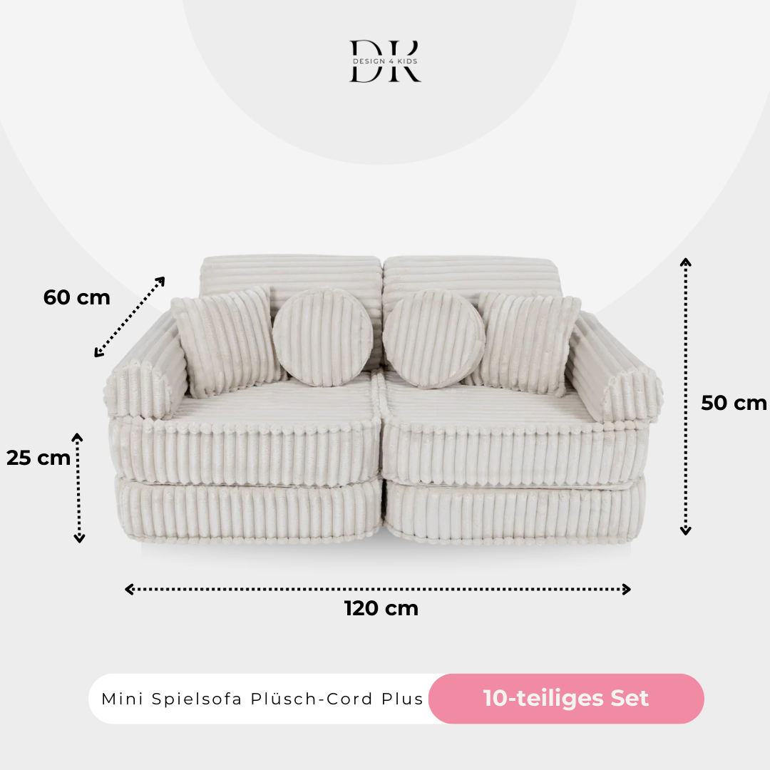 Design4Kids Mini Spielsofa Jewel Plüsch-Cord Plus