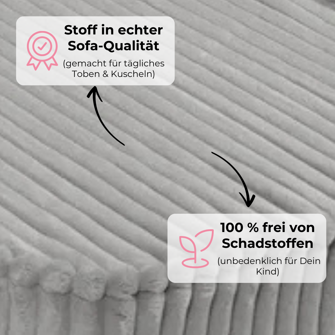 Design4Kids Mini Spielsofa Jewel Plüsch-Cord Plus