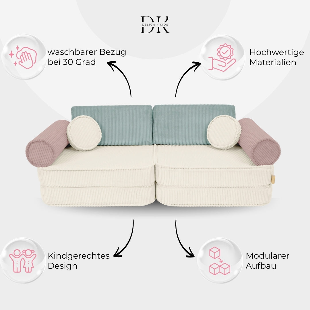 Design4Kids Spielsofa Cord Petit - Sweet Candy
