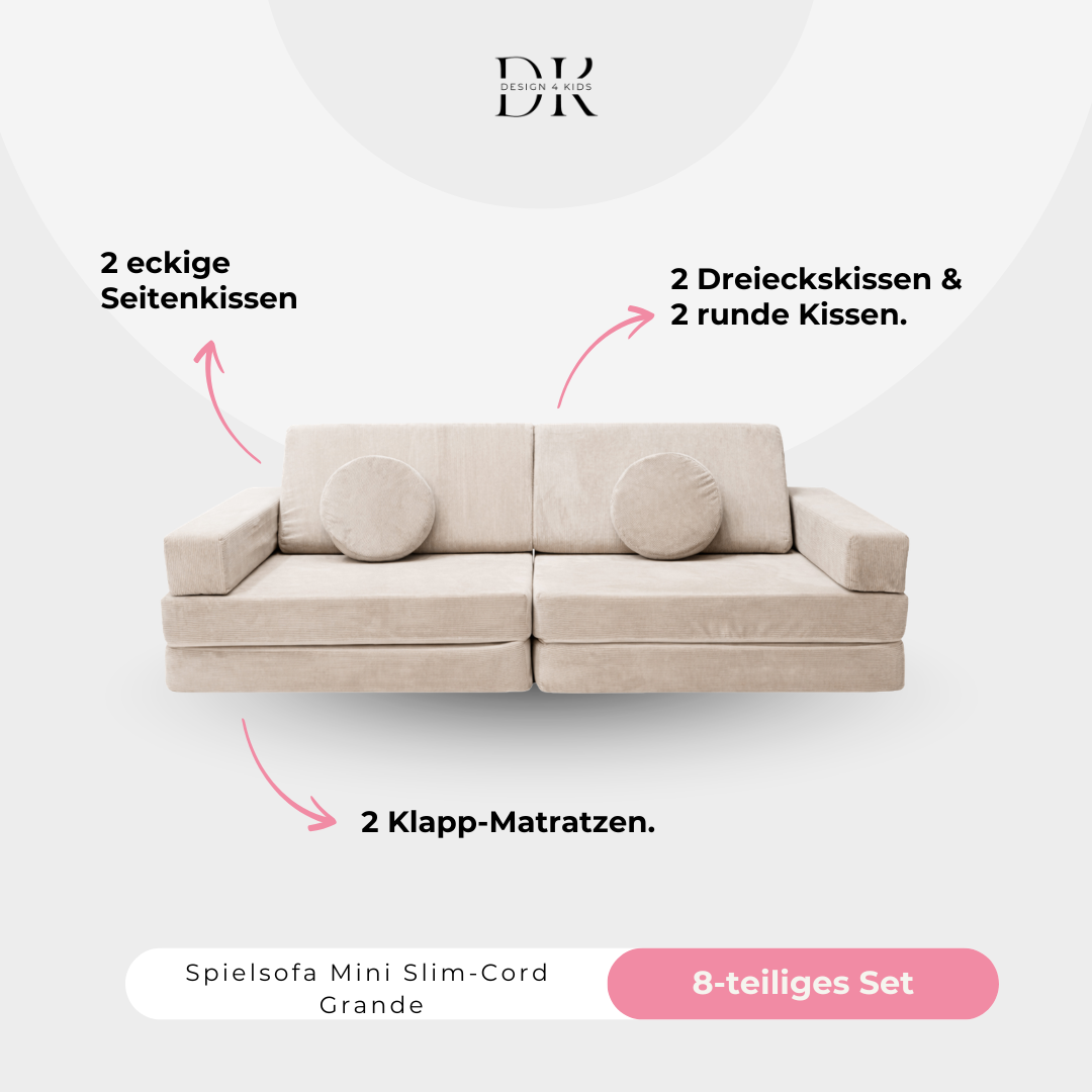 Design4Kids Spielsofa Slim-Cord Mini Grande