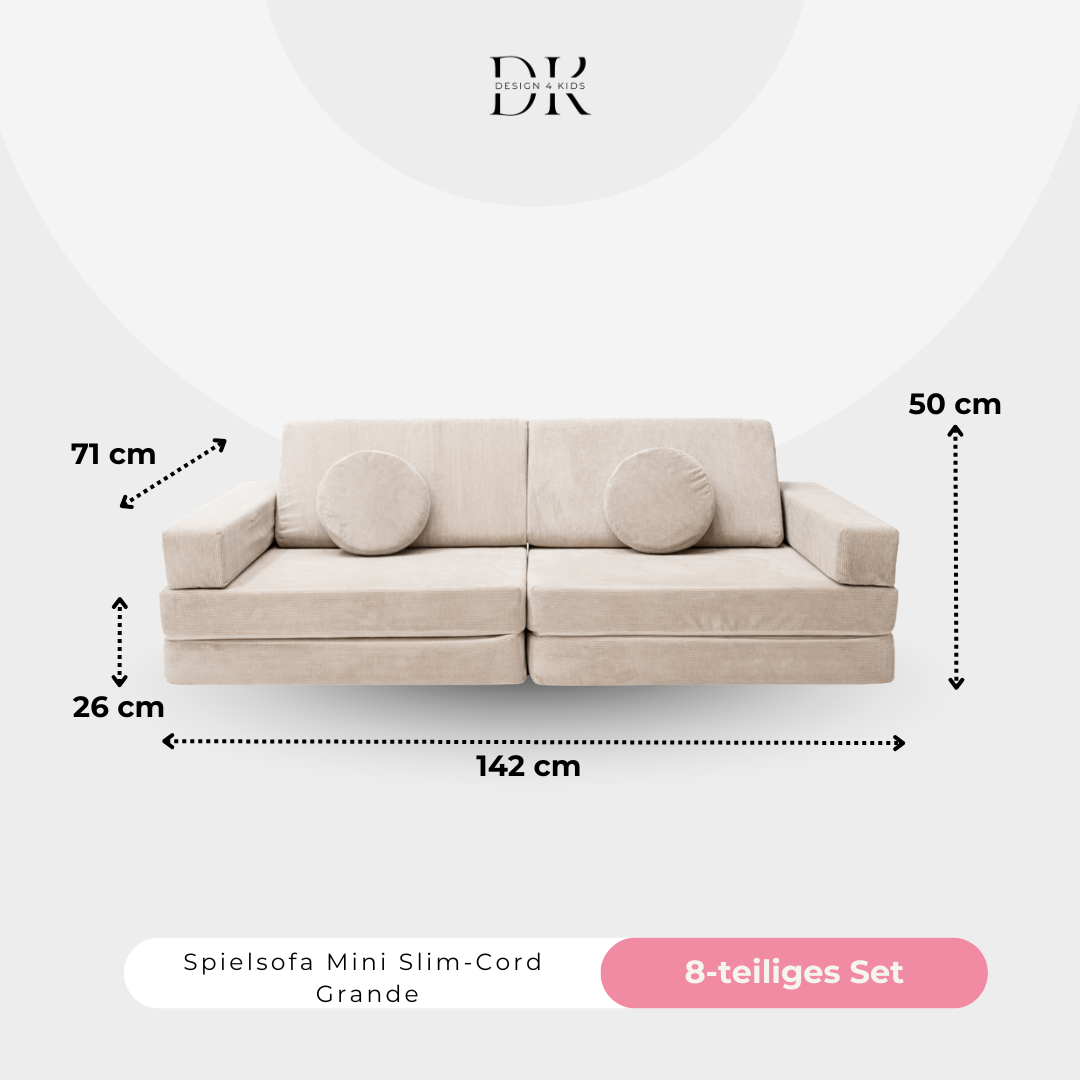 Design4Kids Spielsofa Slim-Cord Mini Grande