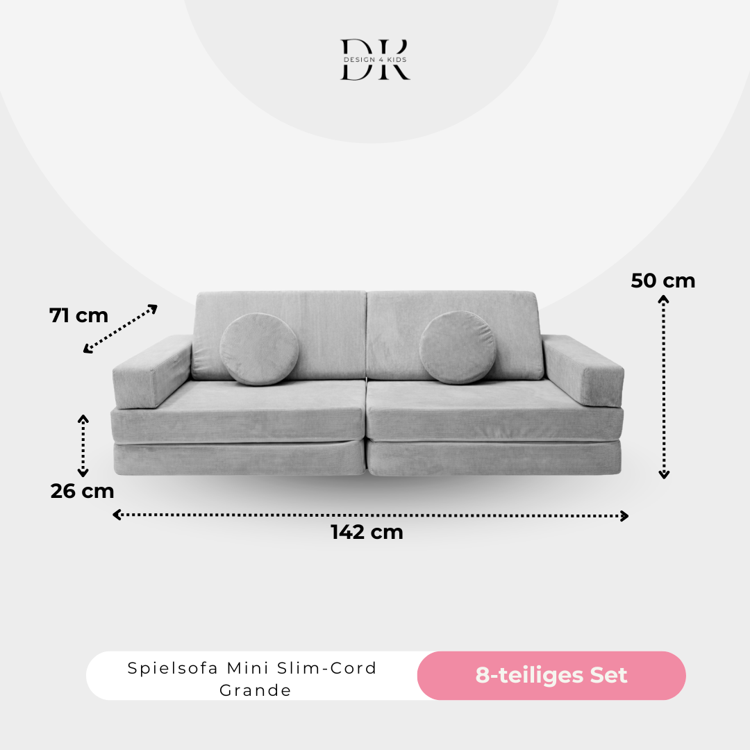 Design4Kids Spielsofa Slim-Cord Mini Grande