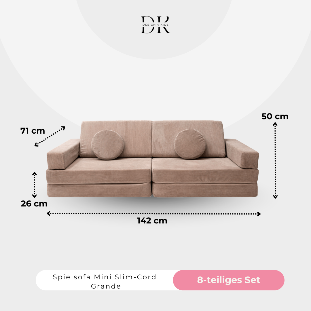 Design4Kids Spielsofa Slim-Cord Mini Grande