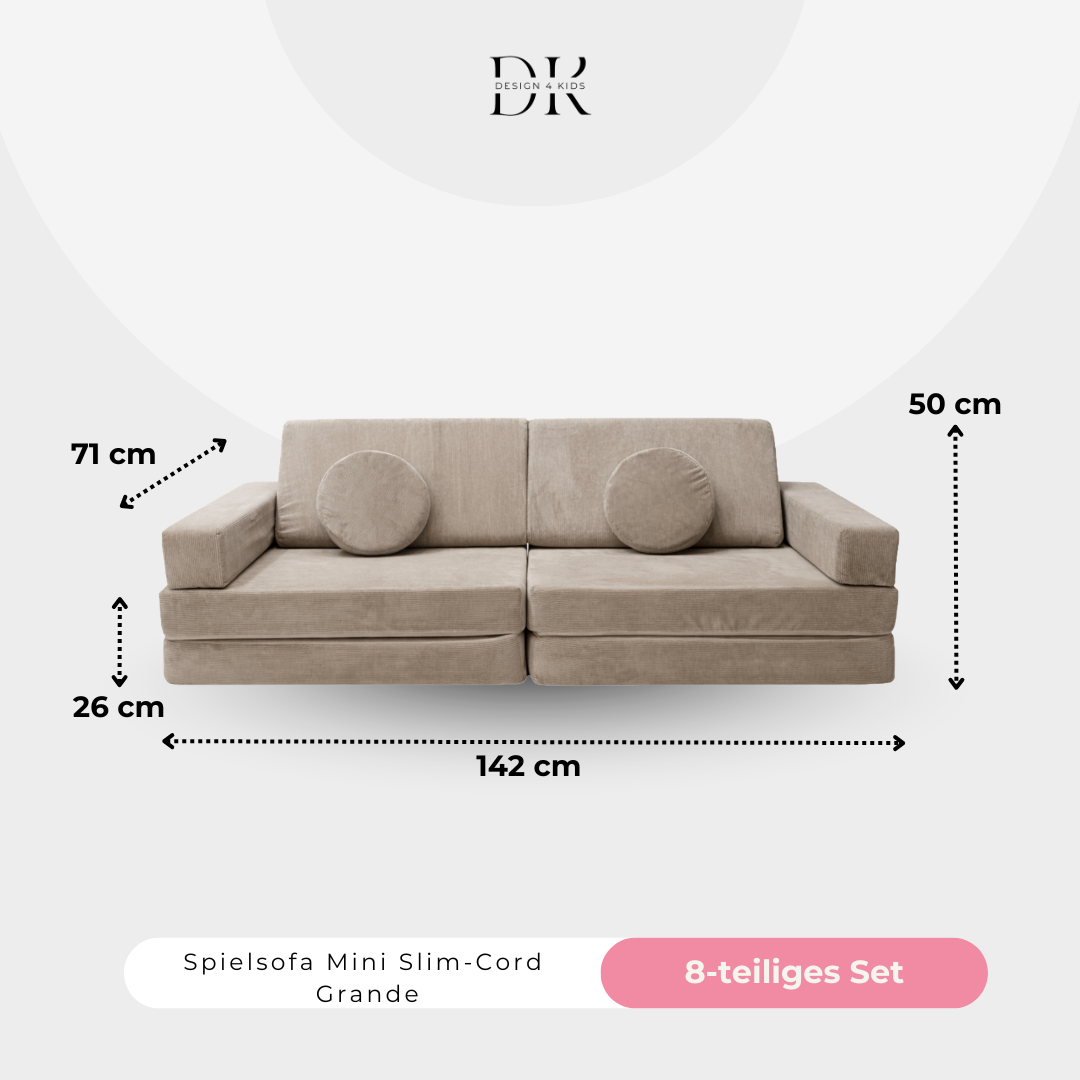 Design4Kids Spielsofa Slim-Cord Mini Grande