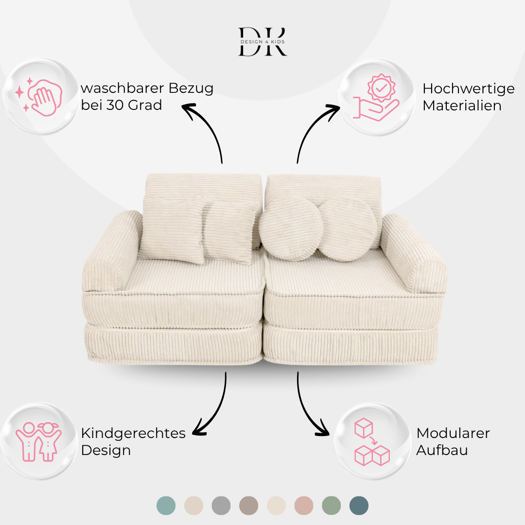 Design4Kids Mini Spielsofa Jewel Cord Plus