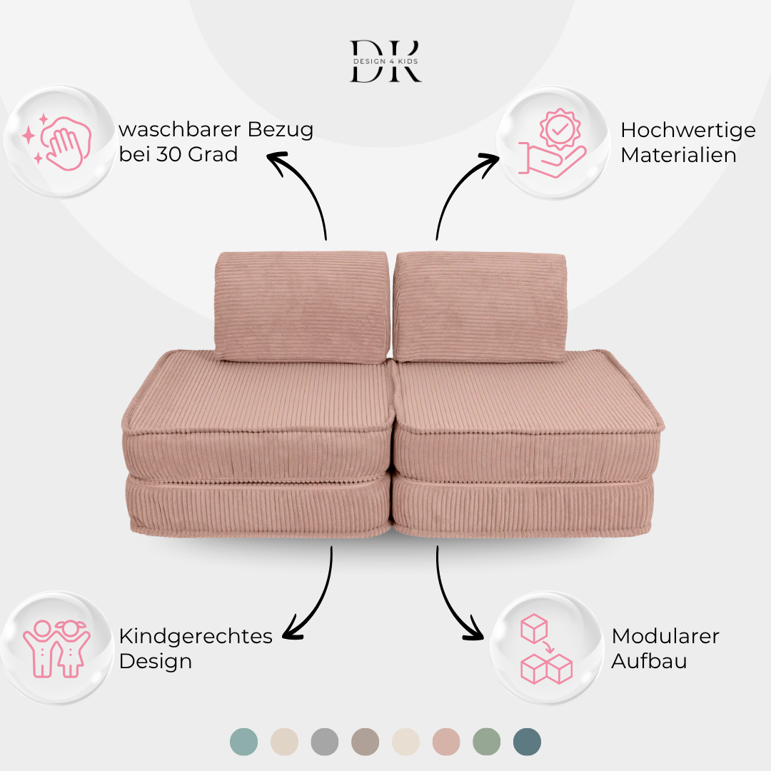 Design4Kids Mini Spielsofa Jewel Cord Basic