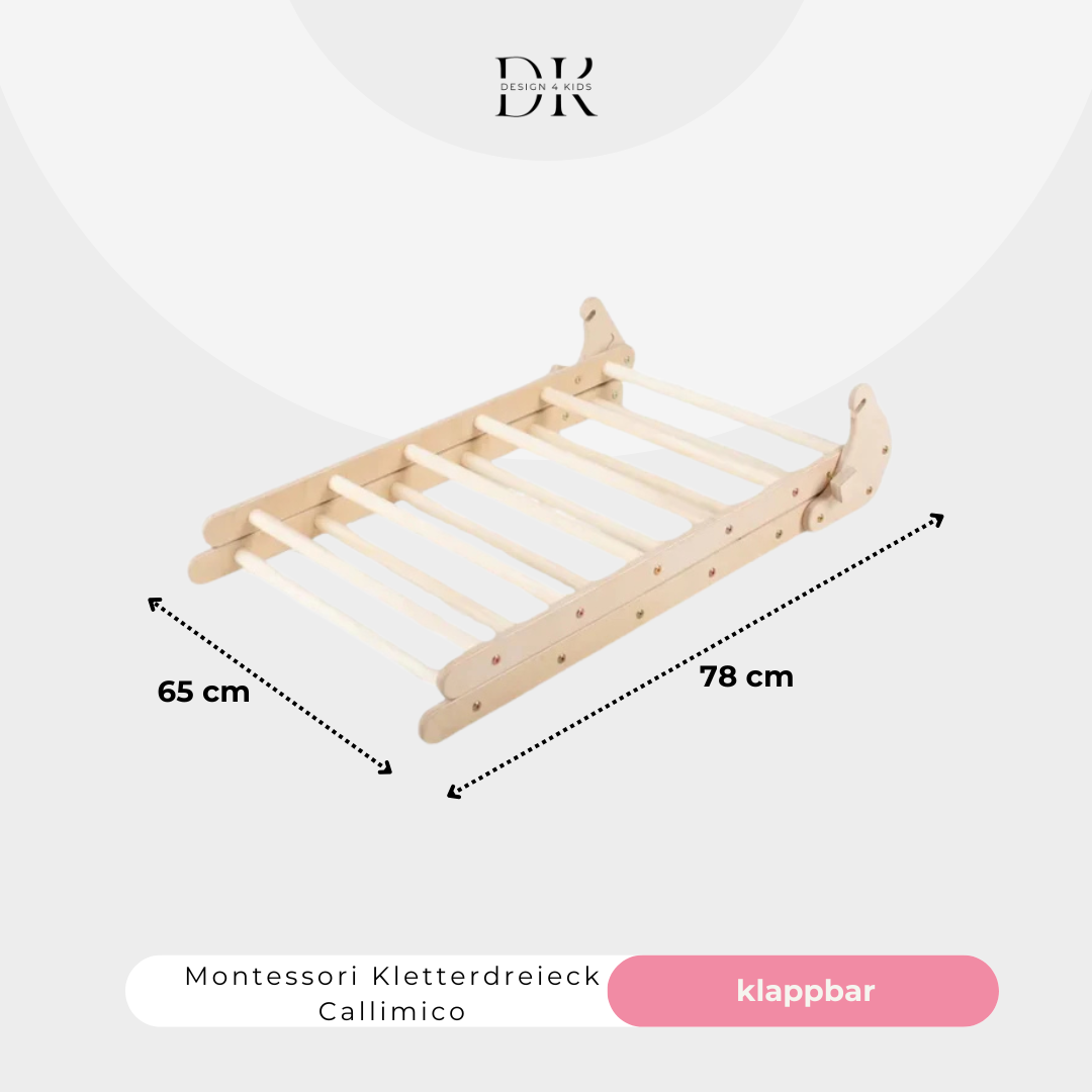 Design4Kids Montessori Kletterset Tarsier - Pikler-Kletterdreieck mit Rutsche und Kletterbogen