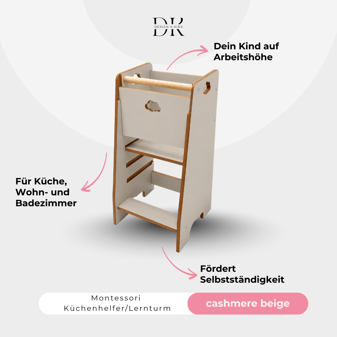 Design4Kids Montessori Küchenhelfer/Lernturm für Kinder