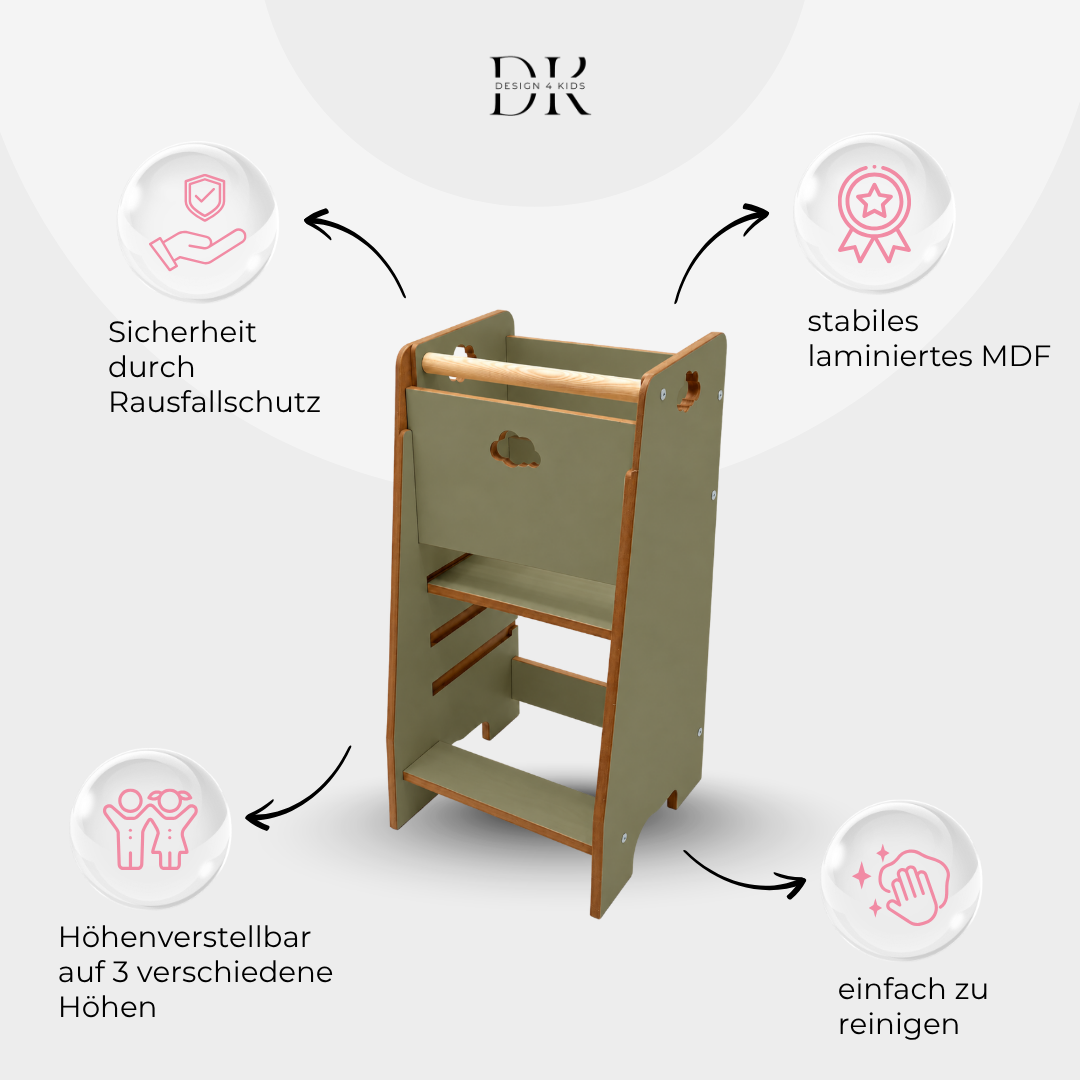 Design4Kids Montessori Küchenhelfer/Lernturm für Kinder