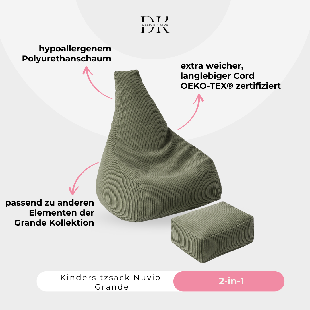 Design4Kids 2-in-1 Kindersitzsack Nuvio Grande