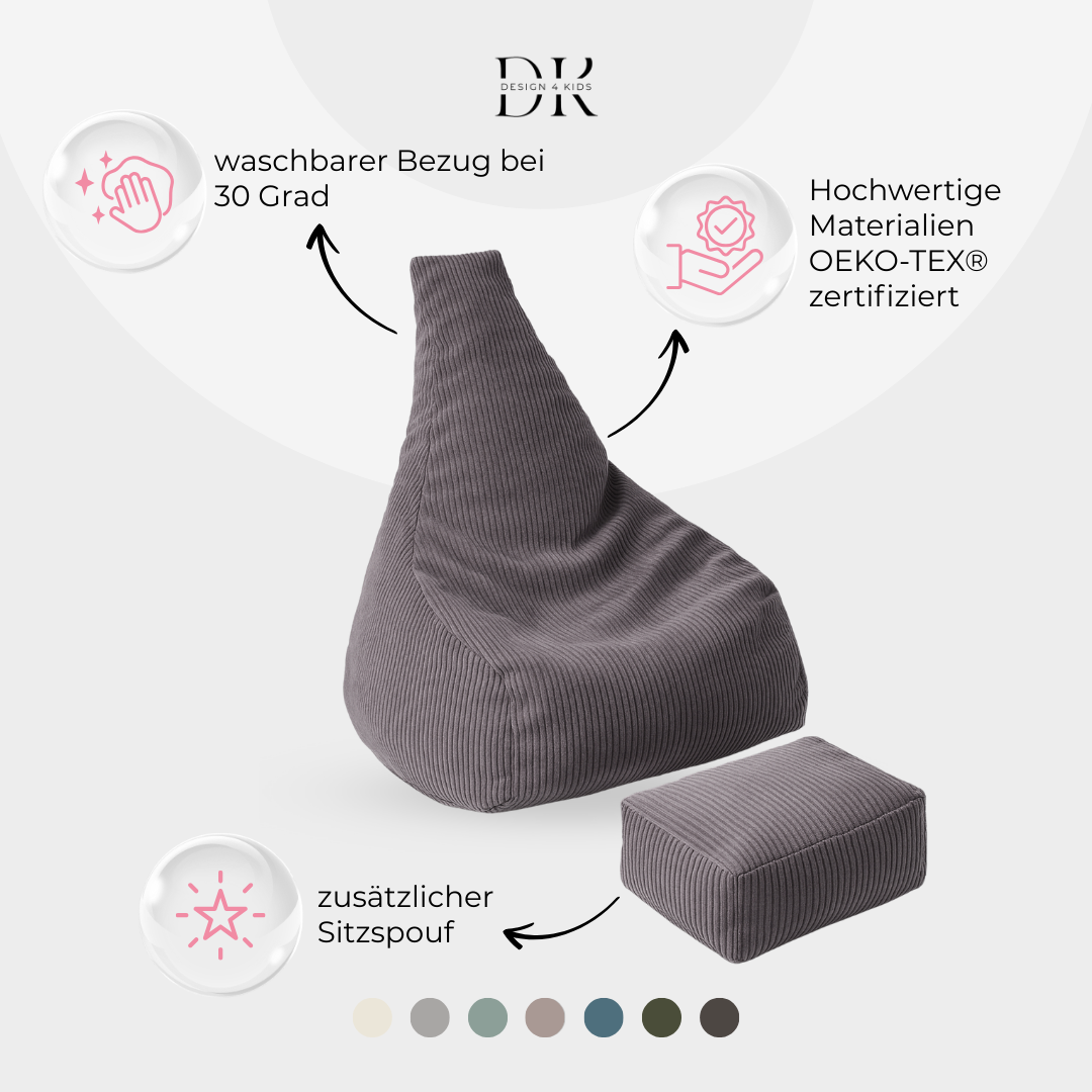 Design4Kids 2-in-1 Kindersitzsack Nuvio Grande