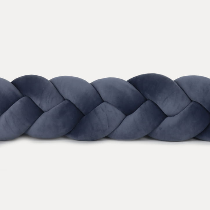 Design4kids 3-Strang Geflecht Bettchenschutz- Graphit Velvet