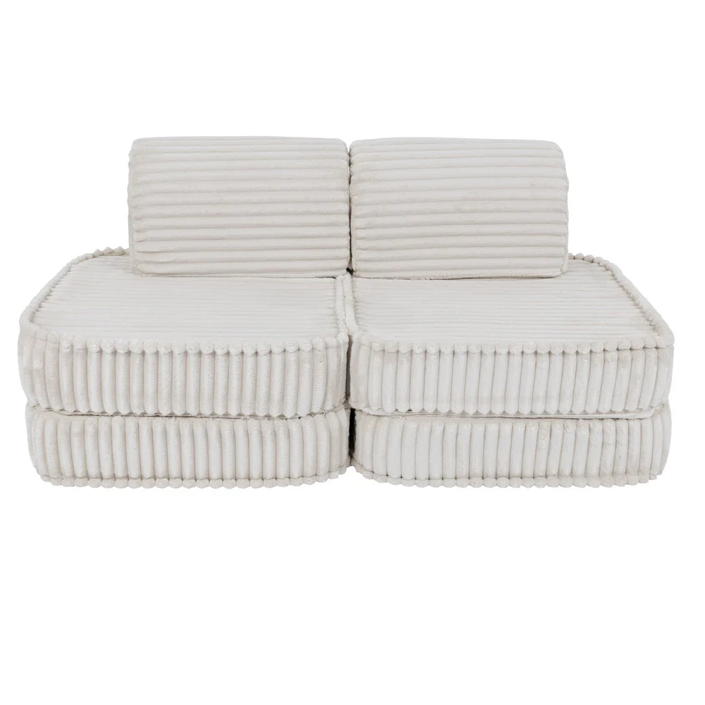 Design4Kids Mini Spielsofa Pearl Plüsch-Cord Basic - almond beige