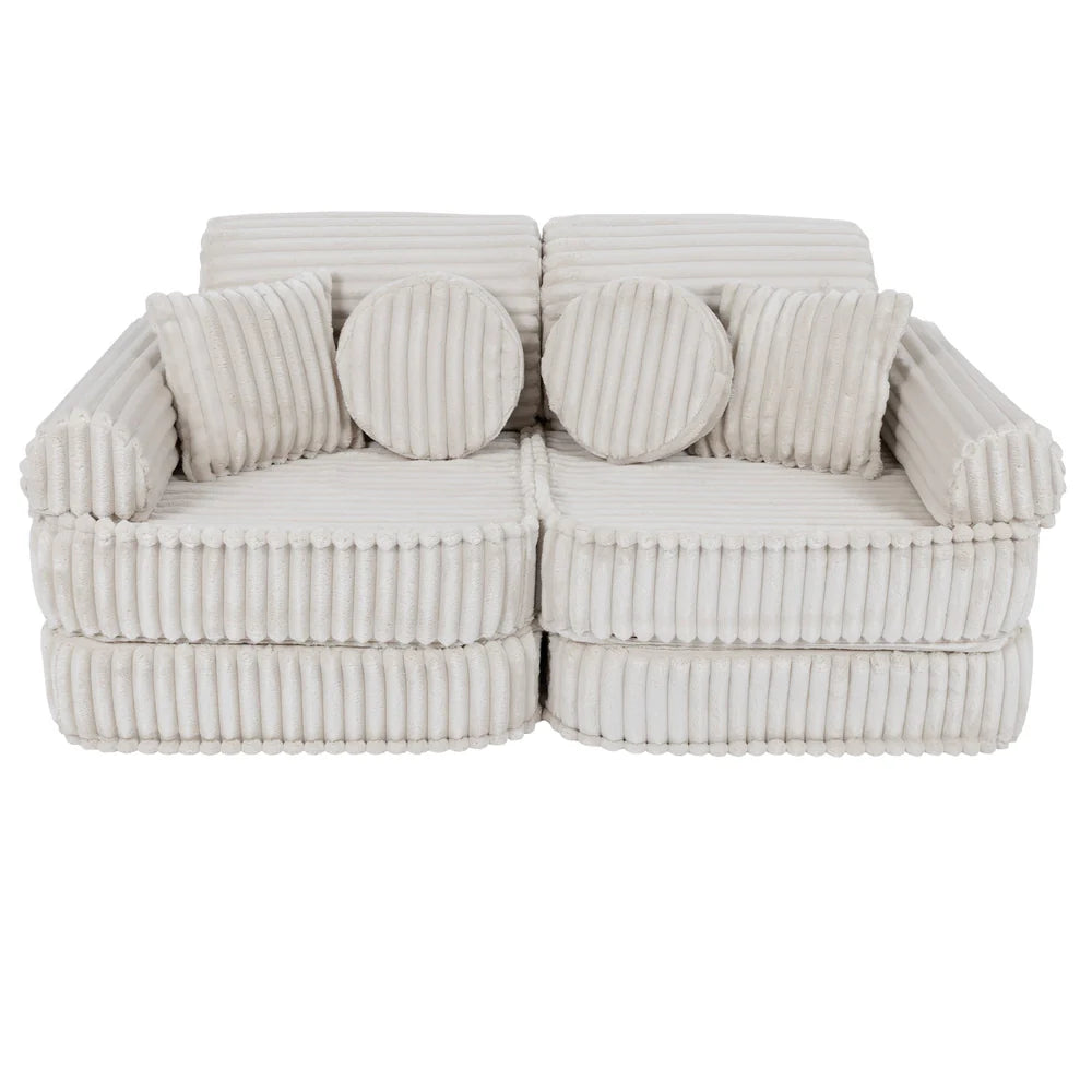 Design4Kids Mini Spielsofa Pearl Plüsch-Cord Plus - almond beige