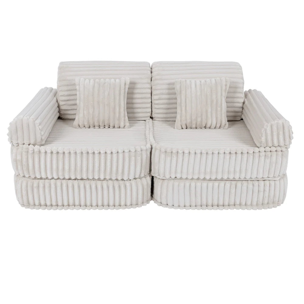 Design4Kids Mini Spielsofa Pearl Plüsch-Cord Plus - almond beige