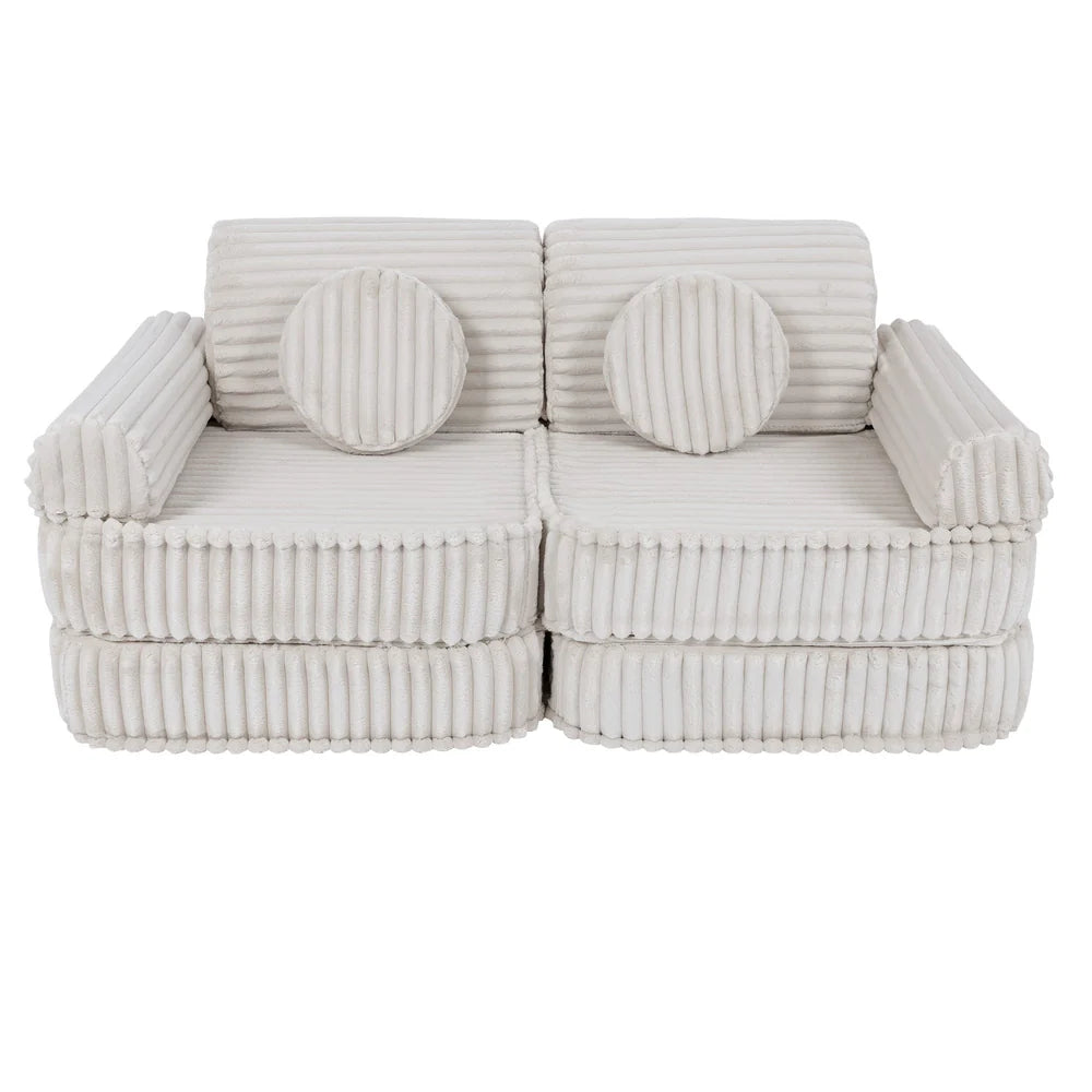 Design4Kids Mini Spielsofa Pearl Plüsch-Cord Max - almond beige