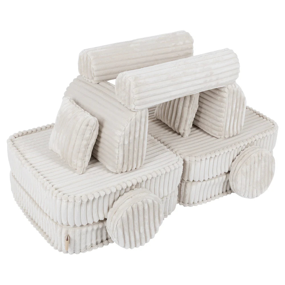 Design4Kids Mini Spielsofa Pearl Plüsch-Cord Max - almond beige