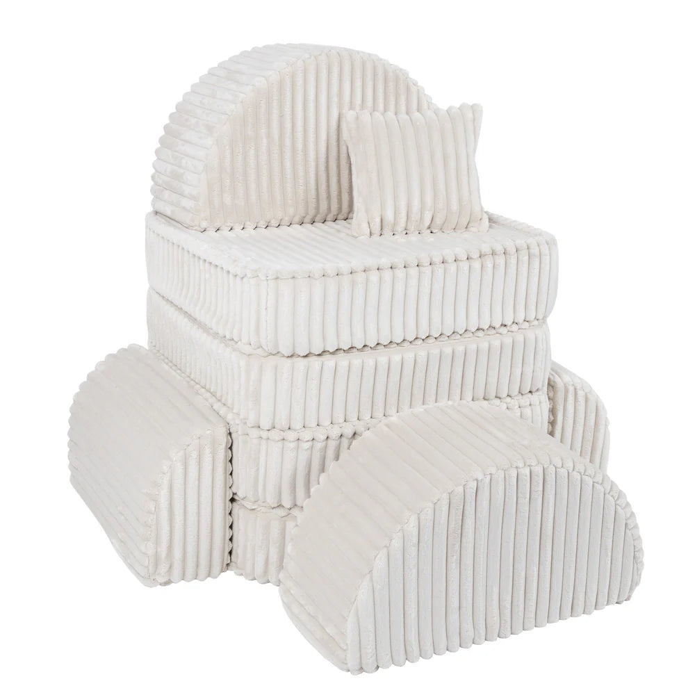 Design4Kids Mini Spielsofa Pearl Plüsch-Cord Max - almond beige