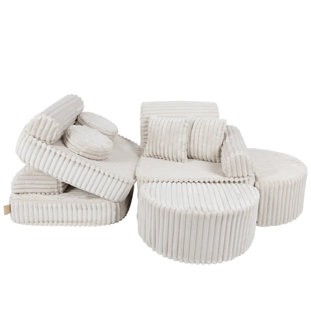 Design4Kids Mini Spielsofa Pearl Plüsch-Cord Max - almond beige