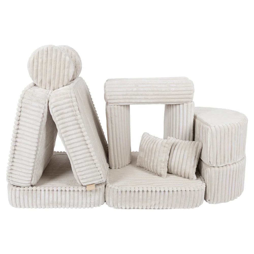 Design4Kids Mini Spielsofa Pearl Plüsch-Cord Max - almond beige