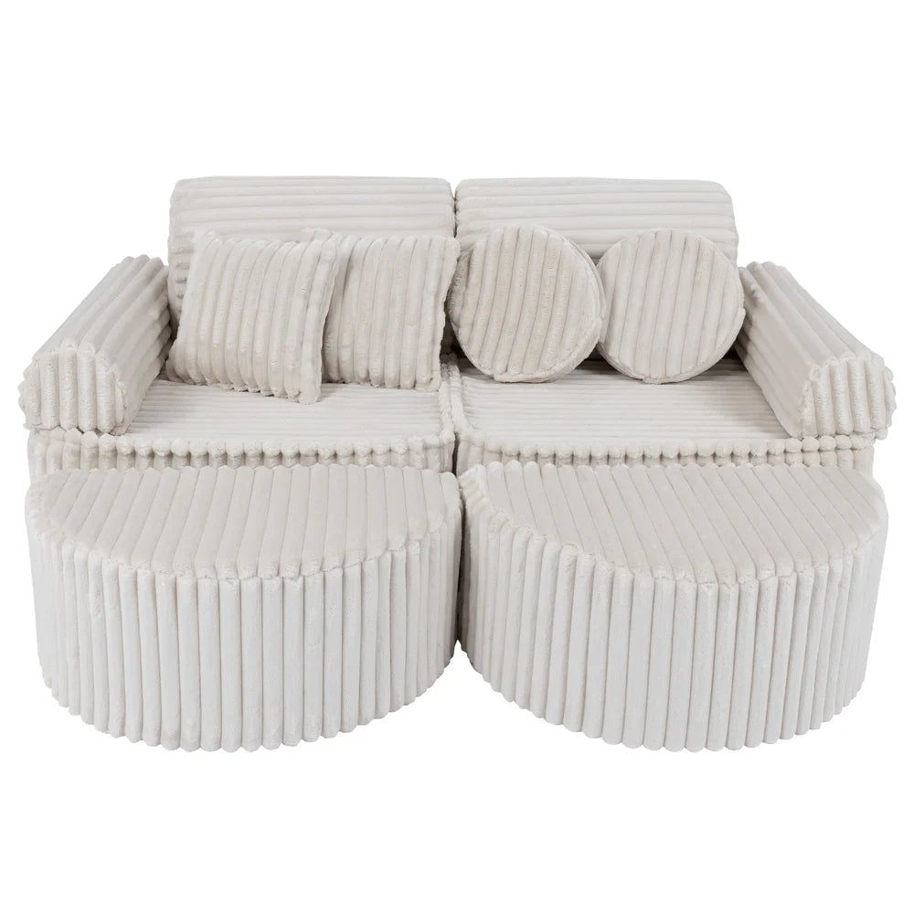 Design4Kids Mini Spielsofa Pearl Plüsch-Cord Max - almond beige