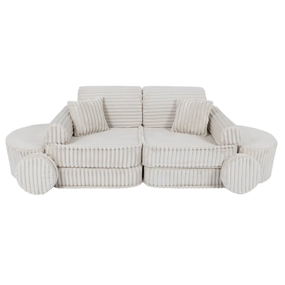 Design4Kids Mini Spielsofa Pearl Plüsch-Cord Max - almond beige