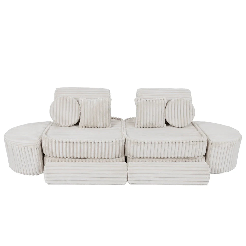 Design4Kids Mini Spielsofa Pearl Plüsch-Cord Max - almond beige