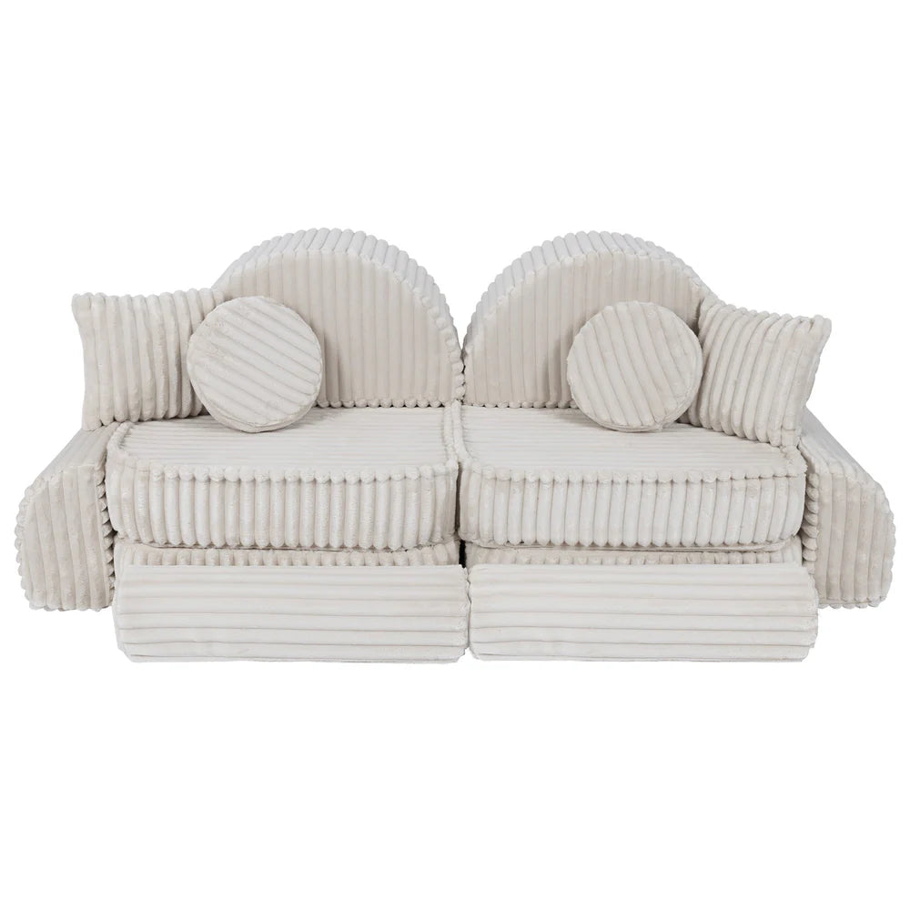 Design4Kids Mini Spielsofa Pearl Plüsch-Cord Max - almond beige